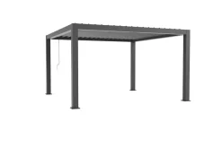 Discount Antalya Lamellenpergola, schwarz, Alu, 4 x 4 m, pulverbeschichtet, wetterfest, verstellbare Lamellen Pergola
