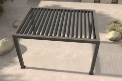 Hot Antalya Lamellenpergola, schwarz, Alu pulverbeschichtet, 3 x 4 m, witterungsbeständig, verstellbares Lamellendach Pergola