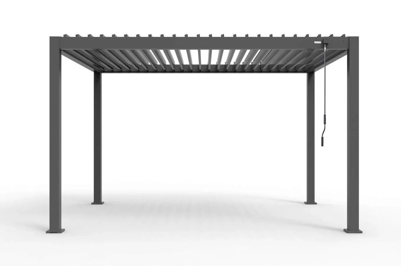 Hot Antalya Lamellenpergola, schwarz, Alu pulverbeschichtet, 3 x 4 m, witterungsbeständig, verstellbares Lamellendach Pergola