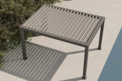 Hot Antalya Lamellenpergola, schwarz, Alu pulverbeschichtet, 3 x 4 m, witterungsbeständig, verstellbares Lamellendach Pergola