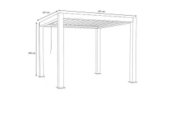 Sale Antalya Lamellenpergola, schwarz, Alu pulverbeschichtet, 3 x 3 m, wetterfest, Lamellendach verstellbar Pergola
