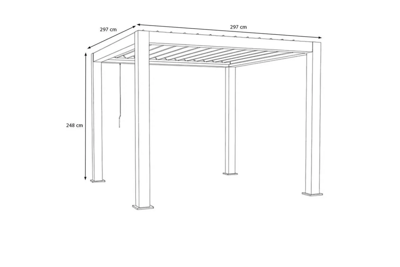 Sale Antalya Lamellenpergola, schwarz, Alu pulverbeschichtet, 3 x 3 m, wetterfest, Lamellendach verstellbar Pergola