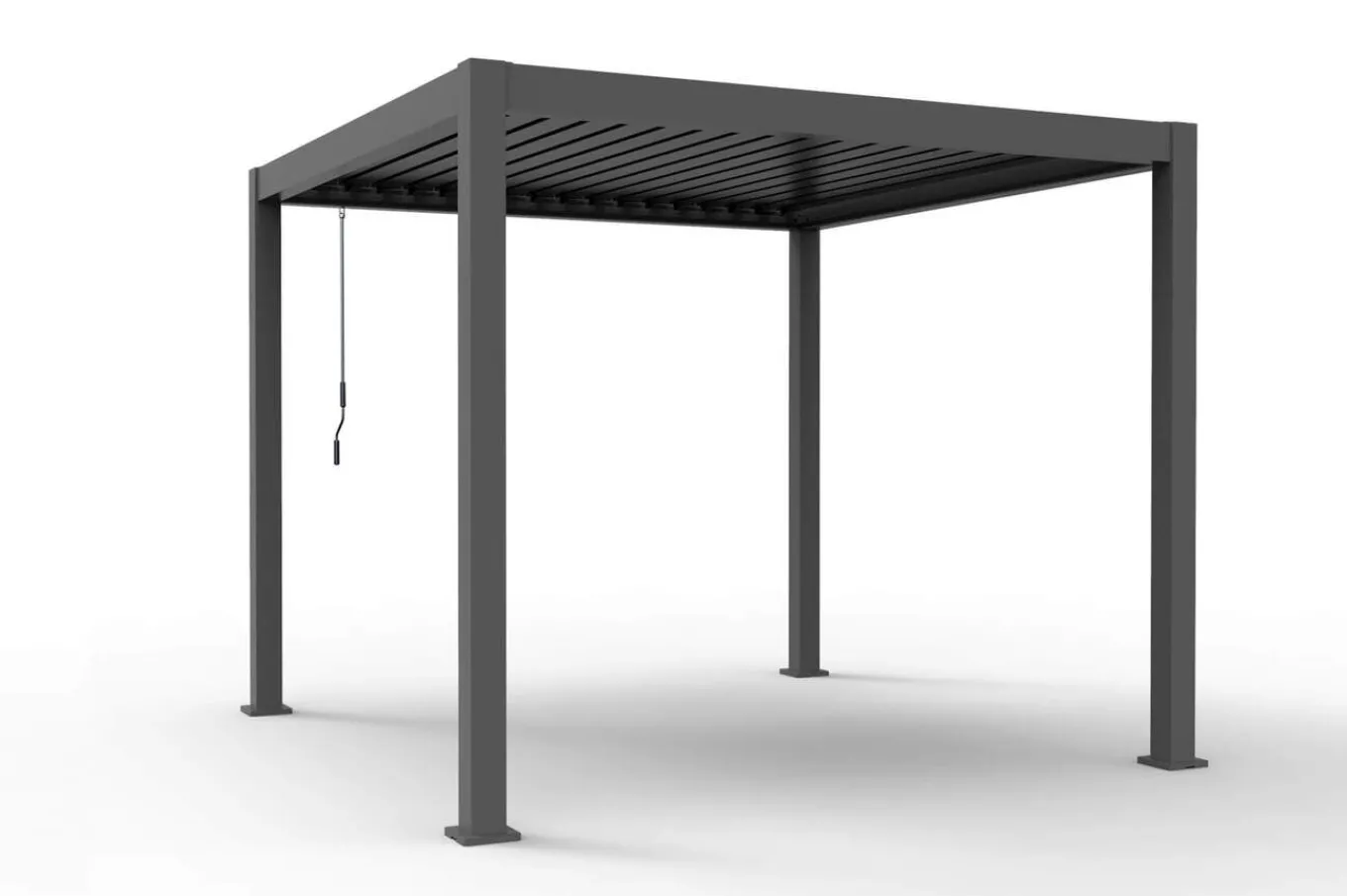 Sale Antalya Lamellenpergola, schwarz, Alu pulverbeschichtet, 3 x 3 m, wetterfest, Lamellendach verstellbar Pergola