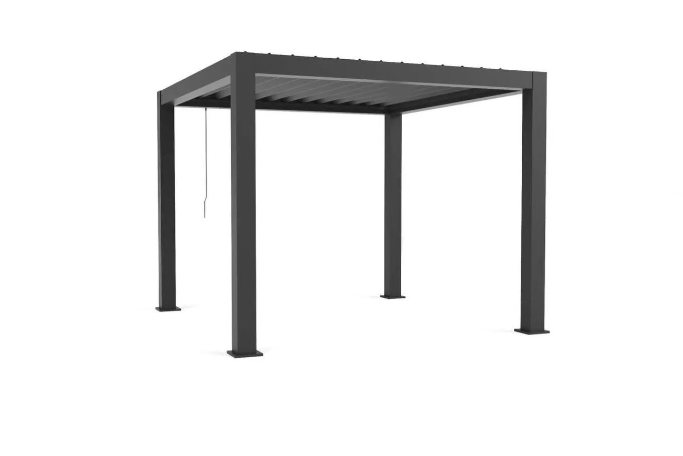 Sale Antalya Lamellenpergola, schwarz, Alu pulverbeschichtet, 3 x 3 m, wetterfest, Lamellendach verstellbar Pergola