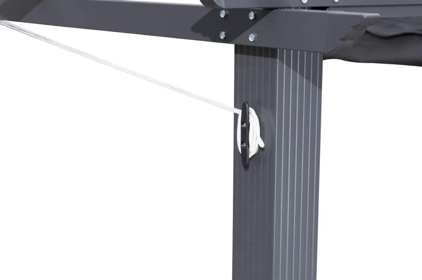Antalya Pergola mit faltbarem Stoffdach, Anthrazit, Aluminium/Stahl/Polyester, 3 x 3 m, UV-Schutz 30+ Pergola