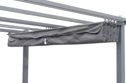 Antalya Pergola mit faltbarem Stoffdach, Anthrazit, Aluminium/Stahl/Polyester, 3 x 3 m, UV-Schutz 30+ Pergola