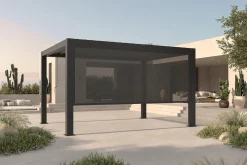 Outlet Antalya Seitenrollo, schwarz, Aluminium und Textilene, 4 x 2,3 m, UV- und witterungsbeständig Sonnenschutz Zubehör