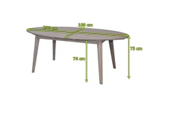 Clearance Arendal Diningtisch, grau, Akazie, 200x100cm, oval, FSC®-zertifiziertes Produkt Gartentische|Akazien-Gartenmöbel