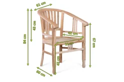 Outlet Armlehnensessel, natur, Teakholz, 61x60x84cm, inkl. Polster Gartenstühle & Gartensessel|Teak-Gartenmöbel