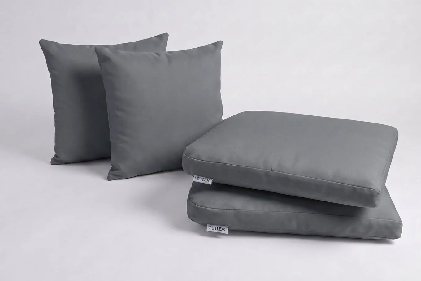 Discount Auflagenset, 4-teilig, grau, für 2er Set Sessel 2035 Sitzkissen