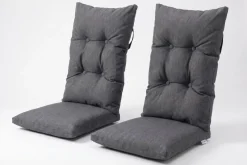 Best Auflagenset, 4-teilig, grau, für 2er Set Dining Sessel 18368 Sitzkissen