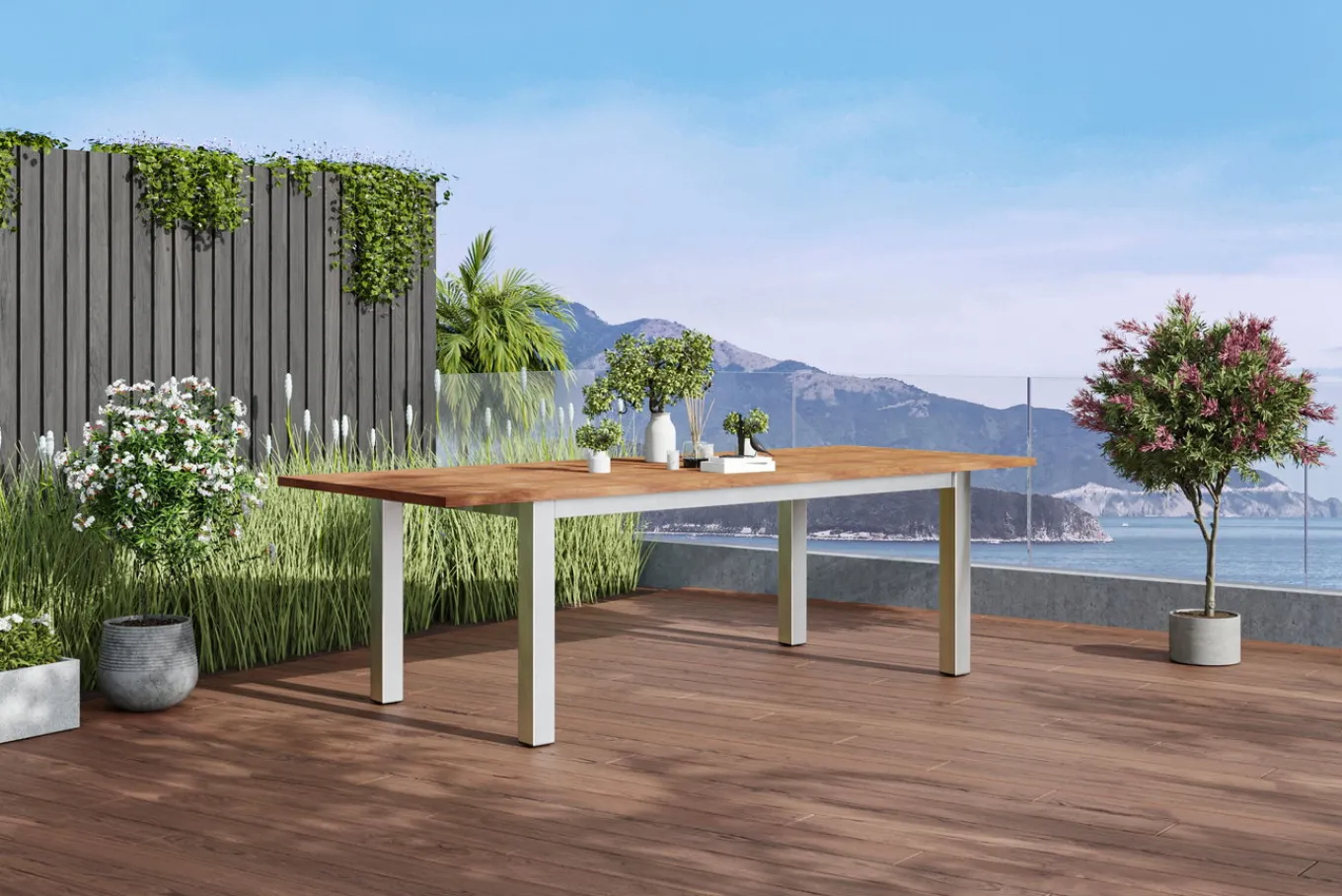 Clearance Ausziehtisch, Edelstahl/recyceltes Teak, 200/260x100cm, rustikal gebürstet, FSC®-zertifiziertes Produkt Gartentische