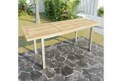 Clearance Ausziehtisch, Edelstahl/recyceltes Teak, 200/260x100cm, rustikal gebürstet, FSC®-zertifiziertes Produkt Gartentische