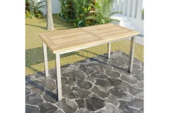 Clearance Ausziehtisch, Edelstahl/recyceltes Teak, 200/260x100cm, rustikal gebürstet, FSC®-zertifiziertes Produkt Gartentische