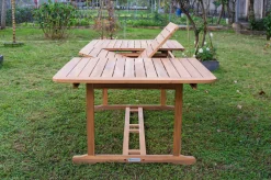 Outlet Ausziehtisch, natur, Akazie, 180/240 x 100 cm, Ausziehfunktion Gartentische|Akazien-Gartenmöbel