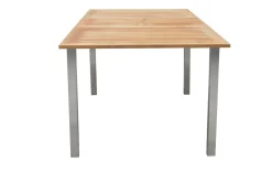 Hot Ausziehtisch, Teak/Edelstahl, Plattenstärke 20mm, 150/200x90cm Gartentische|Edelstahl-Gartenmöbel