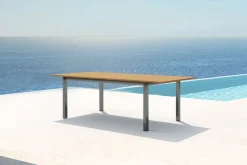 Online Ausziehtisch, Teakholz/Edelstahl, Plattenstärke 25mm, 180/240x100cm, FSC®-zertifiziertes Produkt Gartentische