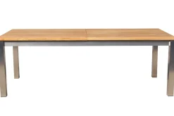Discount Ausziehtisch, Teakholz/Edelstahl, Plattenstärke 25 mm, 220/340 x 100 cm, FSC®-zertifiziertes Produkt Gartentische