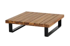 Best Bahamas Ecklounge für 5-6 Personen, anthrazit, Aluminium/Akazie, Kaffeetisch 77 x 77 cm, FSC®-zertifiziertes Produkt Gartenlounge|Aluminium-Gartenmöbel