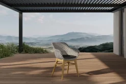 Outlet Bali Garten-Essgruppe mit 6 Dining Sesseln, schwarz/weiß/natur, Akazie/Polyrattan, 180/220/260 x 100 cm, FSC®-zertifiziertes Produkt Garten-Essgruppen