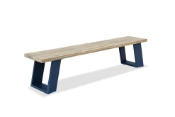 Outlet Bank, dark grey/natur, Alu/recyceltes Teak, 240x100x45cm, mit Baumkante, FSC®-zertifiziertes Produkt Gartenbänke & Gartensofas