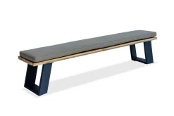 Outlet Bank, dark grey/natur, Alu/recyceltes Teak, 240x100x45cm, mit Baumkante, FSC®-zertifiziertes Produkt Gartenbänke & Gartensofas