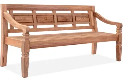Outlet Bank, natur, recycled Teak, 180x70x85cm, aufwändig gestaltet, mit Armlehnen Gartenbänke & Gartensofas