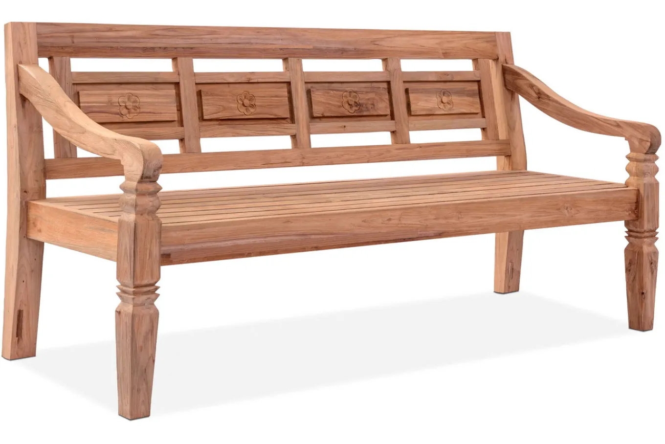Outlet Bank, natur, recycled Teak, 180x70x85cm, aufwändig gestaltet, mit Armlehnen Gartenbänke & Gartensofas
