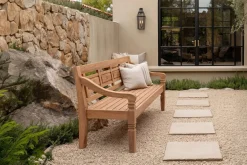 Outlet Bank, natur, recycled Teak, 180x70x85cm, aufwändig gestaltet, mit Armlehnen Gartenbänke & Gartensofas