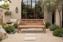 Outlet Bank, natur, recycled Teak, 180x70x85cm, aufwändig gestaltet, mit Armlehnen Gartenbänke & Gartensofas