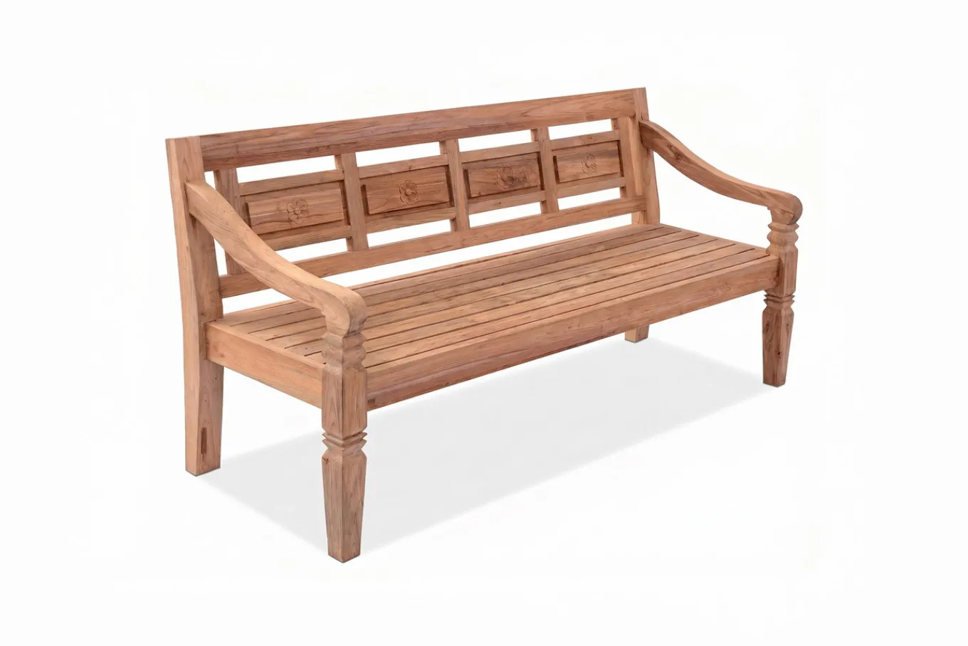 Outlet Bank, natur, recycled Teak, 180x70x85cm, aufwändig gestaltet, mit Armlehnen Gartenbänke & Gartensofas