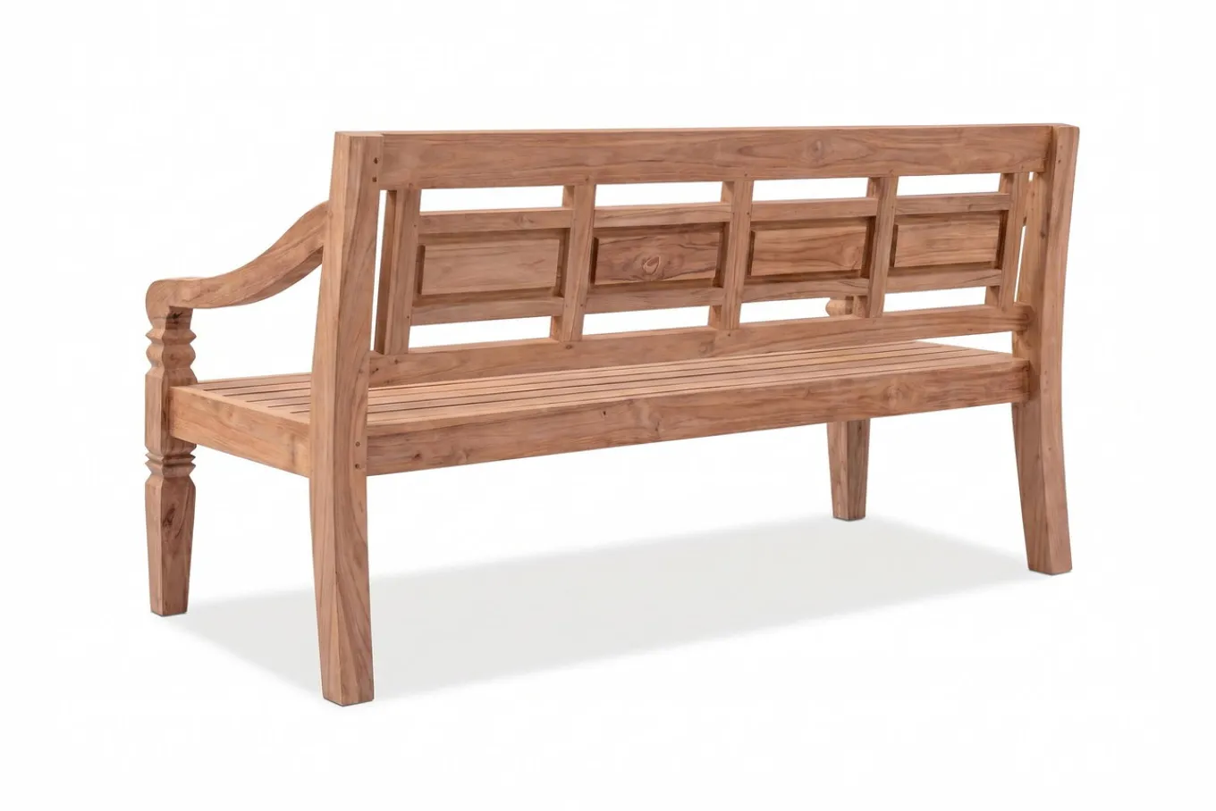 Outlet Bank, natur, recycled Teak, 180x70x85cm, aufwändig gestaltet, mit Armlehnen Gartenbänke & Gartensofas