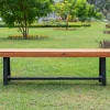 Bank, natur/schwarz, Akazie, 160 x 36,5 x 45 cm, FSC®-zertifiziertes Produkt Akazien-Gartenmöbel|Gartenbänke & Gartensofas