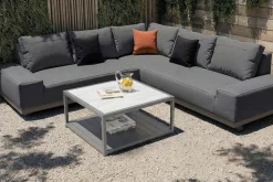 Clearance Beau Gartenlounge für 5-6 Personen, grau, Aluminium/Polyester, inkl. Kaffeetisch Gartenlounge|Aluminium-Gartenmöbel