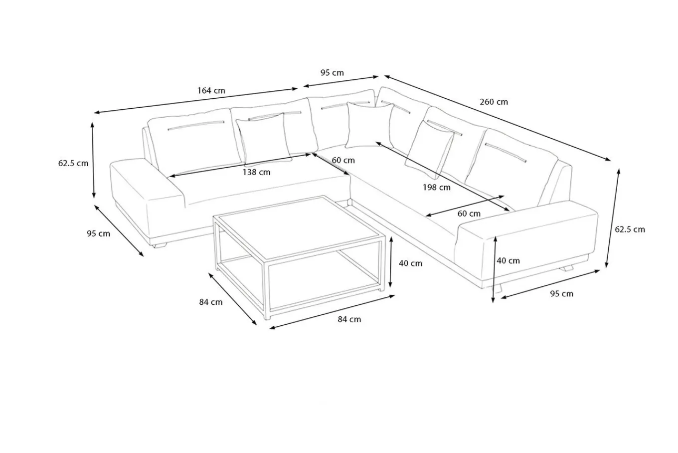 Clearance Beau Gartenlounge für 5-6 Personen, grau, Aluminium/Polyester, inkl. Kaffeetisch Gartenlounge|Aluminium-Gartenmöbel