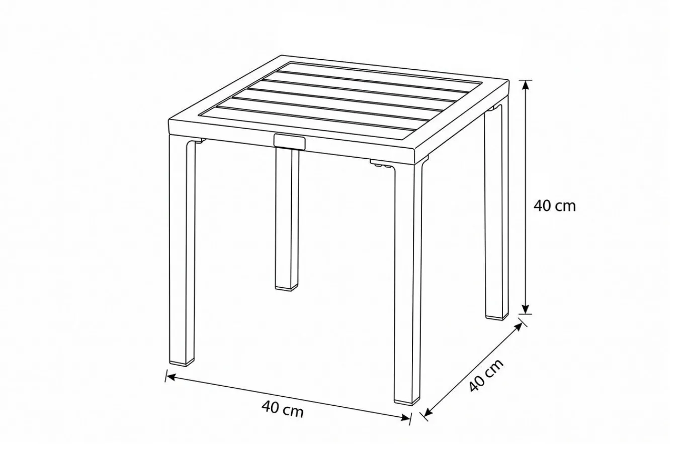 New Beistelltisch, anthrazit matt, Aluminium, 40x40cm Gartentische