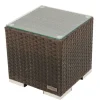 Beistelltisch, braun marmoriert, Polyrattan, 40x40x40 cm, inkl. Glasplatte Gartentische|Gartenlounge