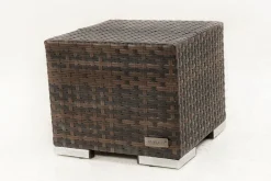 Beistelltisch, braun marmoriert, Polyrattan, 40x40x40 cm, inkl. Glasplatte Gartentische|Gartenlounge