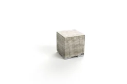 New Beistelltisch, desert-beige, Polyrattan/Aluminium, 40 x 40 x 41 cm, robust, mit Fußkappen, montierte Anlieferung Gartentische|Aluminium-Gartenmöbel