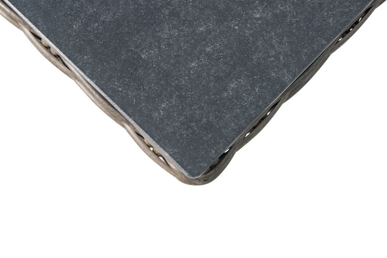 Outlet Beistelltisch, grau, Polyrattan, 45 x 45 x 50 cm, Tischplatte Spraystone, innenliegend Gartentische|Polyrattan-Gartenmöbel
