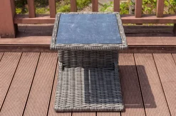 Outlet Beistelltisch, grau, Polyrattan, 45 x 45 x 50 cm, Tischplatte Spraystone, innenliegend Gartentische|Polyrattan-Gartenmöbel