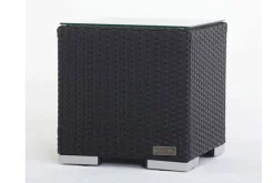 Sale Beistelltisch, schwarz, Polyrattan, 40x40x40 cm, inkl. Glasplatte Gartentische|Gartenlounge