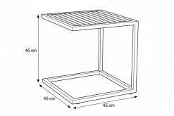 Discount Beistelltisch, silber/natur, Edelstahl/Teakholz, 45x45cm, Tischplattenstärke 1,2cm, FSC®-zertifiziertes Produkt Gartentische