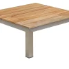 New Beistelltisch, silber/natur, Edelstahl/Teakholz, 69 x 69 x 29 cm, FSC®-zertifiziertes Produkt Gartentische|Edelstahl-Gartenmöbel