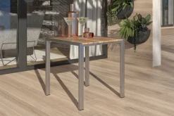 Sale Beistelltisch, Teakholz/Edelstahl, 45x45cm, FSC®-zertifiziertes Produkt Gartentische