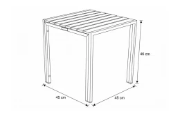 Sale Beistelltisch, Teakholz/Edelstahl, 45x45cm, FSC®-zertifiziertes Produkt Gartentische