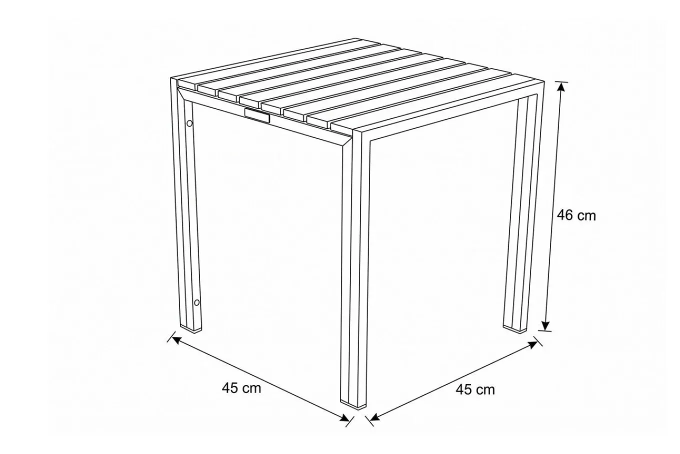 Sale Beistelltisch, Teakholz/Edelstahl, 45x45cm, FSC®-zertifiziertes Produkt Gartentische