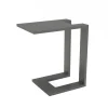 Beistelltisch U-Förmig, grau, Aluminium, 50 x 30 cm, wetterfest, robust Gartentische|Aluminium-Gartenmöbel