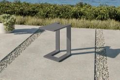 Beistelltisch U-Förmig, grau, Aluminium, 50 x 30 cm, wetterfest, robust Gartentische|Aluminium-Gartenmöbel