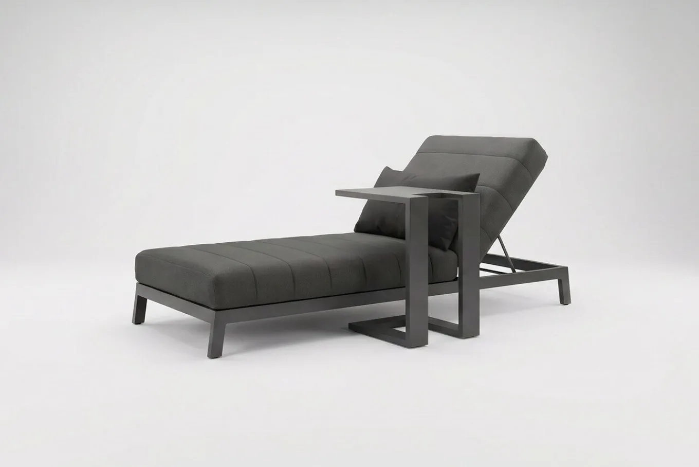 Hot Bite Gartenliegen-Set, anthrazit/grau, Aluminium/Polyester, 205 x 90 cm, schnelltrocknend, rostfreies Material, Kissen inklusive Gartenliegen